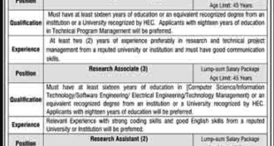 Information Technology University jobs In Lahore